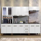 Cozinha Completa Com Vidro Reflecta 12 Portas 3 Gavetas E Bal