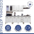 Cozinha Completa Com Vidro Reflecta 12 Portas 3 Gavetas E Bal