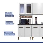 Cozinha Completa Com Vidro Reflecta 12 Portas 3 Gavetas E Bal