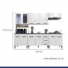 Cozinha Completa Com Vidro Reflecta 12 Portas 3 Gavetas E Bal