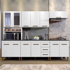 Cozinha Completa Com Vidro Reflecta 12 Portas 3 Gavetas E Bal