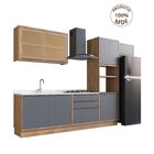 Cozinha Completa Com Vidro Reflecta 5 Peças 9 Portas Viena Fr