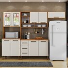 Cozinha Completa Com Vidro Reflecta 9 Portas 3 Gavetas Vitori