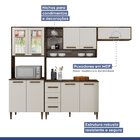 Cozinha Completa Com Vidro Reflecta 9 Portas 3 Gavetas Vitori