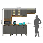 Cozinha Completa Compacta 4 Peças 9 Portas 1 Gaveta 3 Pratele