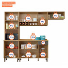 Cozinha Completa Compacta 4 Peças 9 Portas 1 Gaveta 3 Pratele