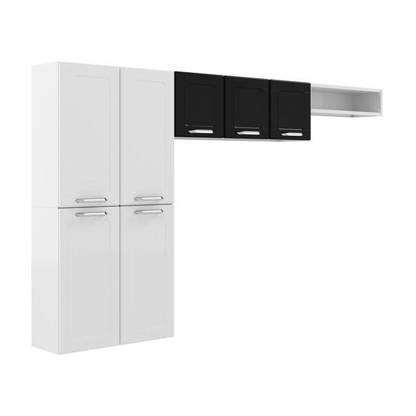 Cozinha Completa Compacta Aço Preto Branco D Maria Bertolini