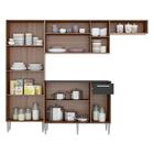 Cozinha Completa Compacta C/ 2 Leds, Armário E Balcão C/ Tamp