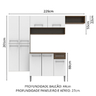 Cozinha Completa Compacta Madesa Emilly com Paneleiro Suspens