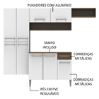 Cozinha Completa Compacta Madesa Emilly com Paneleiro Suspens