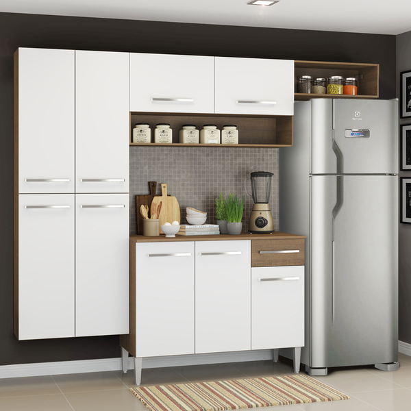 Cozinha Completa Compacta Madesa Emilly com Paneleiro Suspens