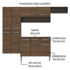 Cozinha Completa Compacta Madesa Emilly Com Paneleiro Suspens