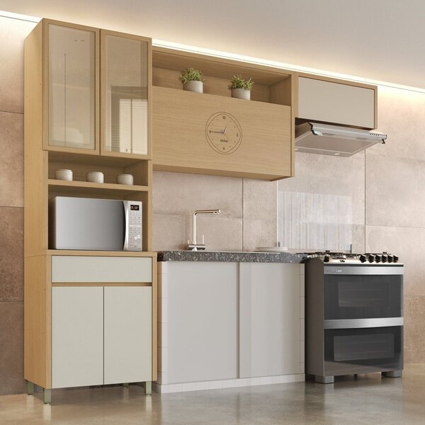 Cozinha Completa Condessa 3 Peças 6 Portas 1 Gavetas Carvalho