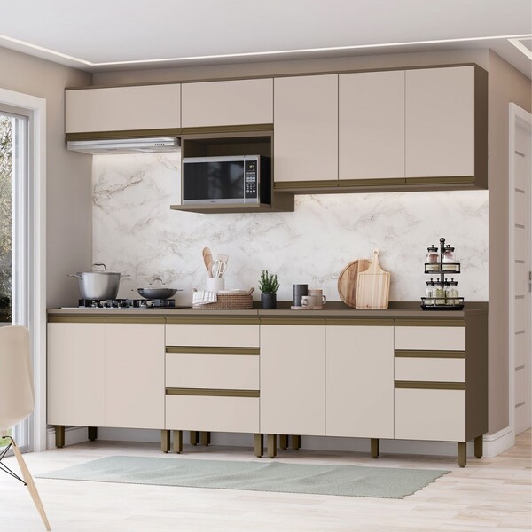 Cozinha Completa Connect 10 Portas 5 Gavetas 100% Mdf Ce802 D