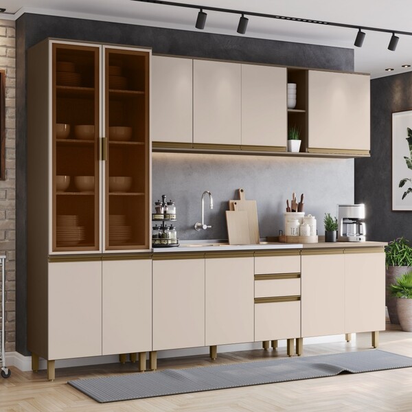 Cozinha Completa Connect 13 Portas 2 Gavetas 100% Mdf Duna/cr
