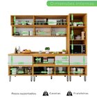 Cozinha Completa Cristaleira 5 Peças 100% Mdf Paloma Cinamomo