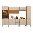 Cozinha Completa Dali 12 Portas 3 Gavetas Ripado 100% Mdf Nat
