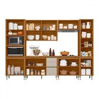 Cozinha Completa Dali 12 Portas 3 Gavetas Ripado 100% Mdf Nat