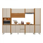 Cozinha Completa Dali 13 Portas 3 Gavetas Ripado 100% Mdf Nat