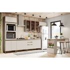 Cozinha Completa De 06 Peças Com Aéreo De Vidro E Ilha Gourme