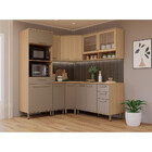 Cozinha Completa De Canto 100 Mdf 7 Peças Com Tampo E Espaço