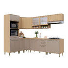 Cozinha Completa De Canto 100 Mdf 9 Peças Com Tampo E Espaço