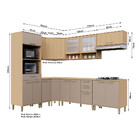 Cozinha Completa De Canto 100 Mdf 9 Peças Com Tampo E Espaço