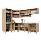 Cozinha Completa De Canto 100 Mdf 9 Peças Com Tampo E Espaço