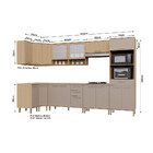 Cozinha Completa De Canto 100 Mdf 9 Peças Com Tampo E Espaço