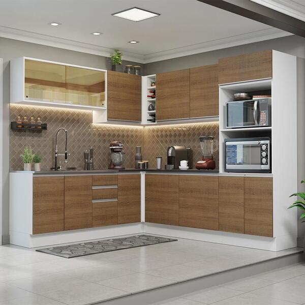 Cozinha Completa De Canto 100% Mdf Madesa Acordes 459001 Com