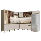 Cozinha Completa De Canto 10 Peças Évelin Com Cristaleira E A