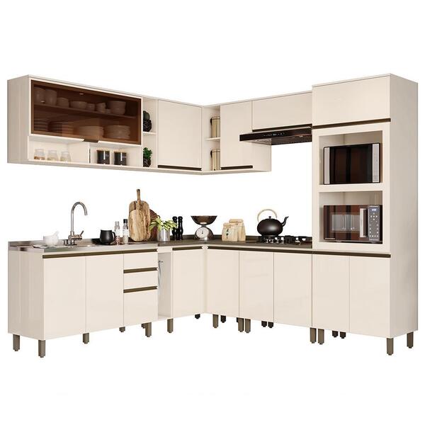 Cozinha Completa De Canto 11 Peças Connect - Móveis Henn