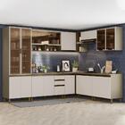 Cozinha Completa De Canto 9 Peças Connect Com Cristaleira E A