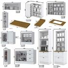 Cozinha Completa De Canto Americana 10 Peças Com Cristaleira