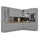 Cozinha Completa De Canto Americana 8 Peças Com Cristaleira E