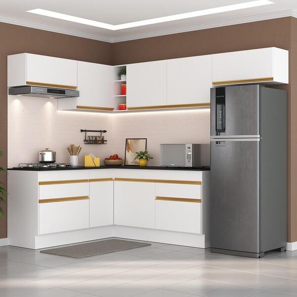 Cozinha Completa De Canto Com Rodapé Veneza Multimóveis Mp210