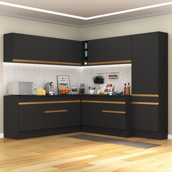 Cozinha Completa De Canto Com Rodapé Veneza Multimóveis Mp210