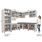 Cozinha Completa De Canto Connect 9 Peças Com Cristaleira - M