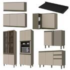 Cozinha Completa De Canto Évelin 7 Peças Com Cristaleira E To