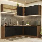 Cozinha Completa De Canto Madesa Agata 389001 Com Armário E B