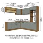 Cozinha Completa De Canto Madesa Agata 459001 Com Armário E B