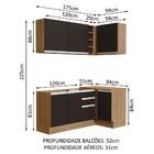 Cozinha Completa De Canto Madesa Glamy 269001 Com Armário E B