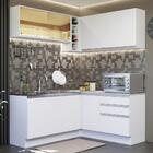 Cozinha Completa De Canto Madesa Glamy 329002 Com Armário E B