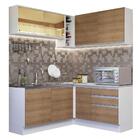 Cozinha Completa De Canto Madesa Glamy 329002 Com Armário E B