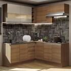 Cozinha Completa De Canto Madesa Glamy 349001 Com Armário E B