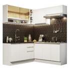 Cozinha Completa De Canto Madesa Glamy 349002 Com Armário E B