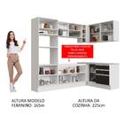 Cozinha Completa De Canto Madesa Glamy 399002 Com Armário E B