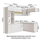 Cozinha Completa De Canto Madesa Glamy 419001 Com Armário E B