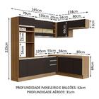 Cozinha Completa De Canto Madesa Glamy 419001 Com Armário E B