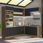 Cozinha Completa De Canto Madesa Glamy 419001 Com Armário E B